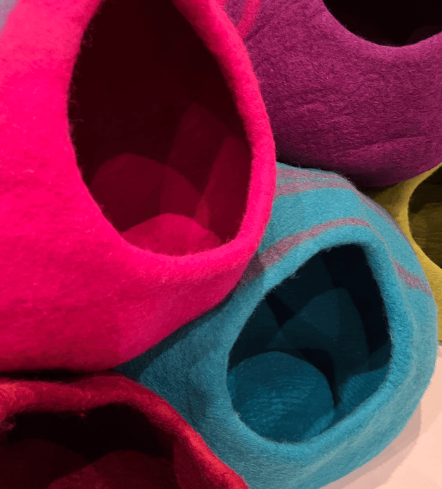 Hand Made Luxurious Felted Cat Cave Beds